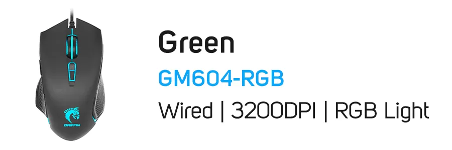 ماوس با سیم گیمینگ گرین مدل Green GM604-RGB