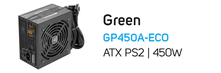منبع تغذیه (پاور) گرین مدل Green GP450A-ECO 450w