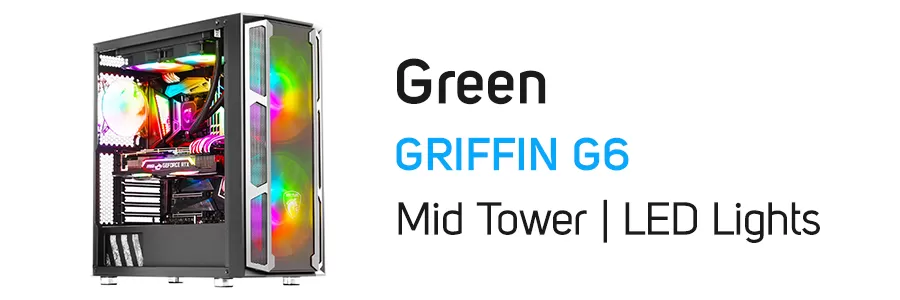 کیس کامپیوتر گیمینگ گرین GREEN GRIFFIN G6 Gaming PC Case