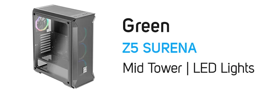 کیس کامپیوتر گیمینگ گرین سورنا مدل Green Z5 SURENA Gaming PC Case