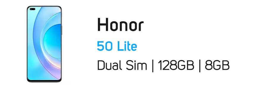 گوشی موبایل آنر Honor 50 Lite ظرفیت 128 گیگابایت و رم 8 گیگابایت