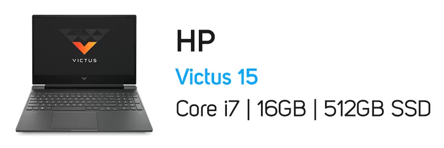لپ تاپ ویکتوس اچ پی مدل HP Victus 15 Gaming i7 16GB 512GB SSD