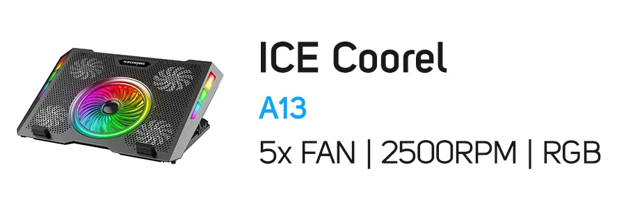 فن خنک کننده لپ تاپ آیس کورل مدل ICE COOREL A13