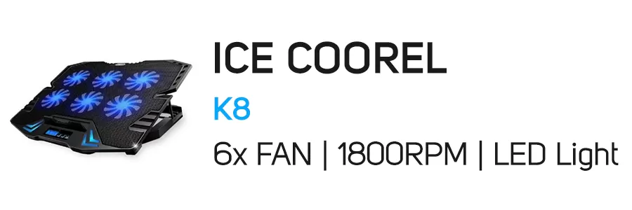 فن خنک کننده لپ تاپ آیس کورل مدل ICE COOREL K8