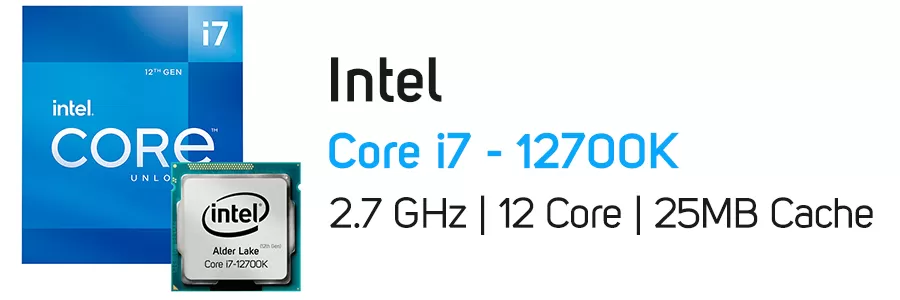 پردازنده اینتل سری Alder Lake با جعبه و فن مدل Intel Core i7-12700K CPU