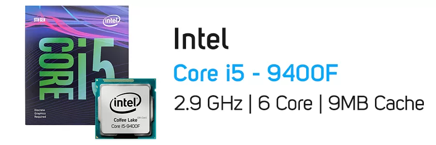 پردازنده اینتل سری Coffee Lake با جعبه و فن مدل Intel Core i5-9400F CPU