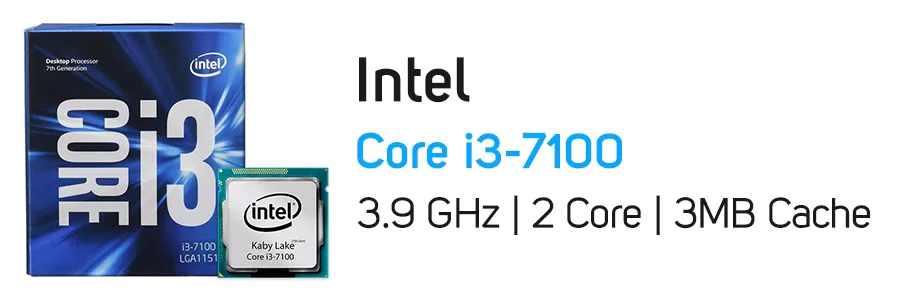 پردازنده اینتل سری Kaby Lake با جعبه و فن مدل Intel Core i3-7100