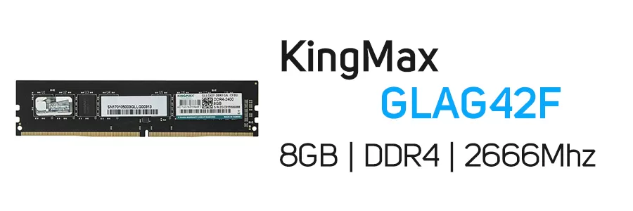 رم کامپیوتر 8 گیگابایت کینگ مکس Kingmax GLAG42F 8GB 1Ch DDR4 2666Mhz CL19
