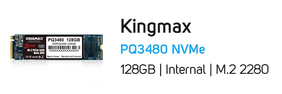 حافظه SSD کینگ مکس ظرفیت 128 گیگابایت مدل KINGMAX PQ3480 M.2 2280 128GB NVMe