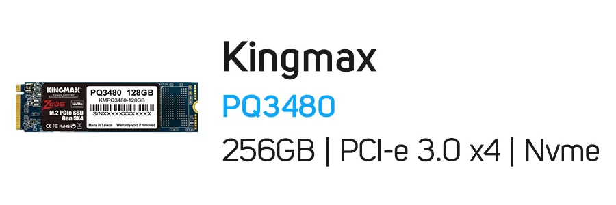 حافظه SSD کینگ مکس ظرفیت 256 گیگابایت مدل KINGMAX PQ3480 M.2 2280 NVMe 256GB