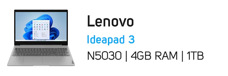 لپ تاپ لنوو مدل Lenovo Ideapad 3 N5030 4GB 1TB