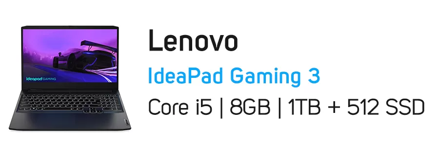 لپ تاپ آیدیاپد گیمینگ 3 لنوو مدل Lenovo IdeaPad Gaming 3 i5 8GB 1TB + 512GB SSD