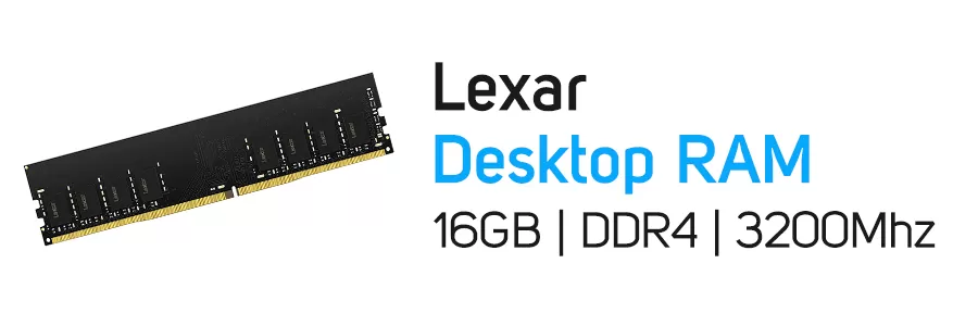 حافظه رم کامپیوتر دسکتاپ 16 گیگابایت لکسار Lexar 16GB DDR4 3200Mhz CL-22