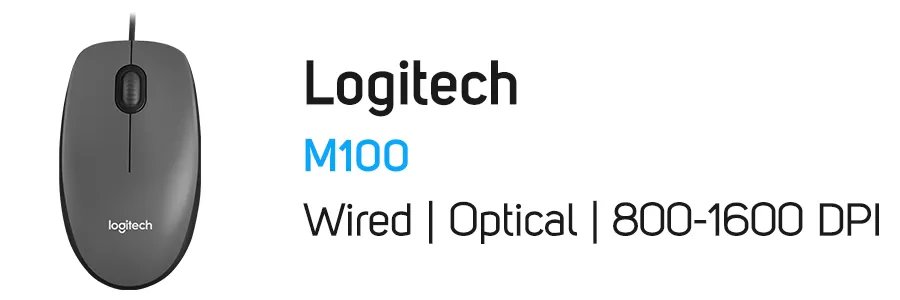 ماوس با سیم لاجیتک مدل Logitech M100