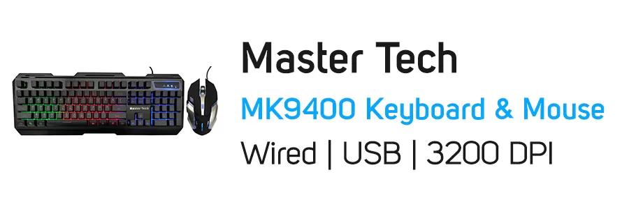 کیبورد و ماوس با سیم گیمینگ مستر تک مدل Master Tech MK9400