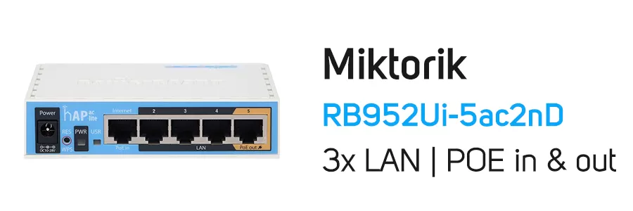 روتر برد بی سیم میکروتیک مدل MIKROTIK RB952Ui-5ac2nD hAP ac lite