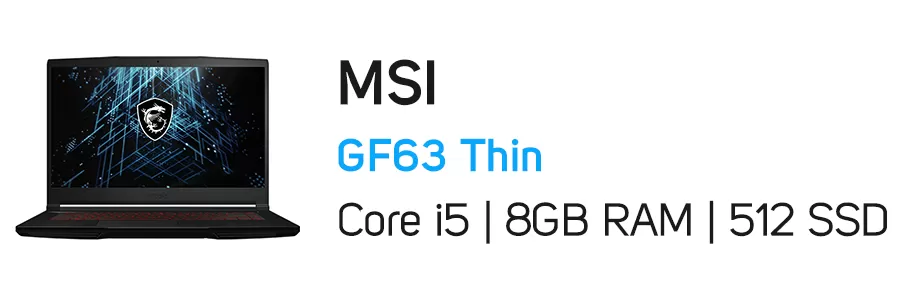 لپ تاپ گیمینگ ام اس آی مدل MSI GF63 Thin 11UC i5 8GB 512GB SSD