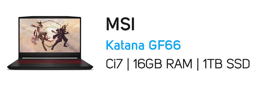 لپ تاپ گیمینگ ام اس آی مدل MSI Katana GF66 12UD i7 16GB 1TB SSD 4GB