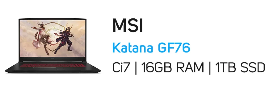 لپ تاپ گیمینگ ام اس آی مدل MSI KATANA GF76 12UG i7 16GB 1TB SSD 8GB