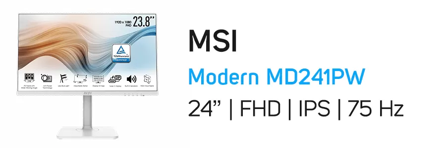 مانیتور 23.8 اینچ ام اس آی مدل MSI Modern MD241PW