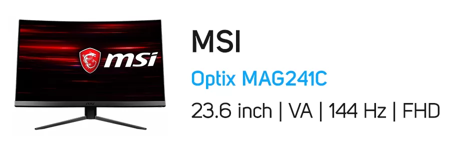 مانیتور منحنی 24 اینچ گیمینگ اپتیکس ام اس آی مدل MSI Optix MAG241C