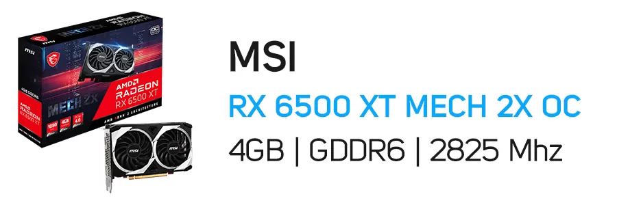 کارت گرافیک ام اس آی مدل MSI Radeon RX 6500 XT MECH 2X 4G OC