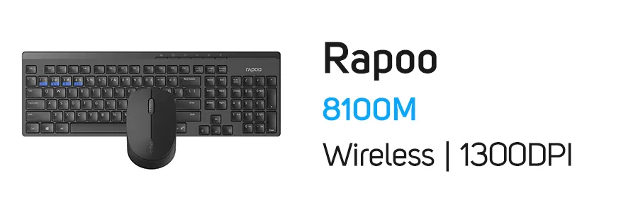 ست کیبورد و ماوس بی سیم رپو مدل Rapoo 8100M Wireless
