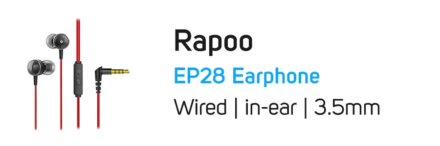 ایرفون سیمی رپو مدل Rapoo EP28