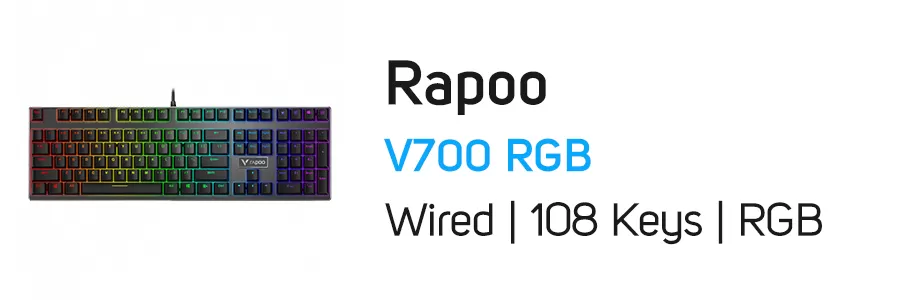 کیبورد گیمینگ مکانیکی با سیم رپو مدل Rapoo V700 RGB Gaming