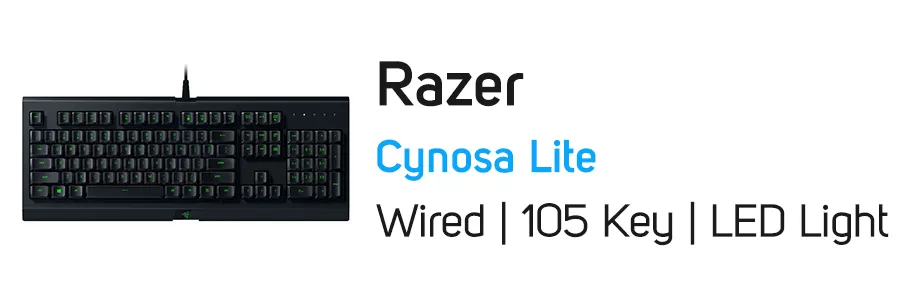 کیبورد گیمینگ با سیم ریزر مدل Razer Cynosa Lite