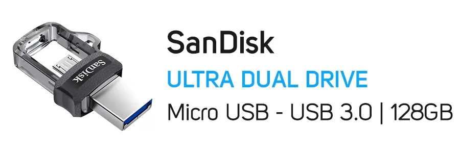 فلش مموری 128 گیگابایت سن دیسک مدل SANDISK ULTRA DUAL DRIVE 128GB M3.0 OTG 