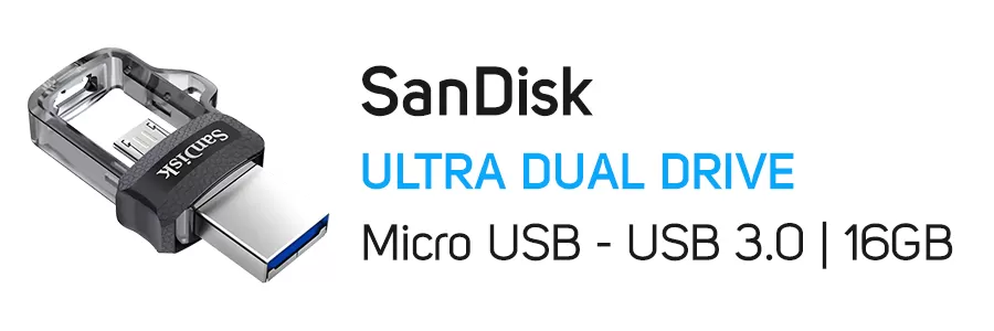 فلش مموری 16 گیگابایت سن دیسک مدل SANDISK ULTRA DUAL DRIVE 16GB M3.0 OTG