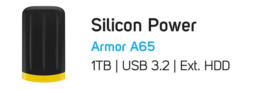 هارد‌ دیسک اکسترنال سیلیکون پاور ظرفیت 1 ترابایت مدل Silicon Power Armor A65 1TB