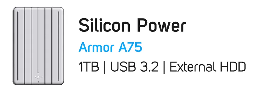 هارد‌ دیسک اکسترنال سیلیکون پاور 1 ترابایت مدل Silicon Power Armor A75 1TB