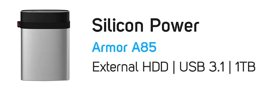 هارد‌ دیسک اکسترنال سیلیکون پاور ظرفیت 1 ترابایت مدل Silicon Power Armor A85 1TB