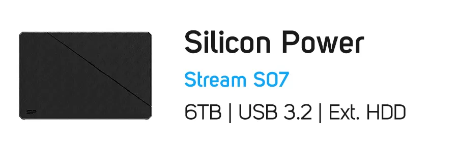 هارد دیسک اکسترنال سیلیکون پاور ظرفیت 6 ترابایت مدل Silicon Power Stream S07 6TB