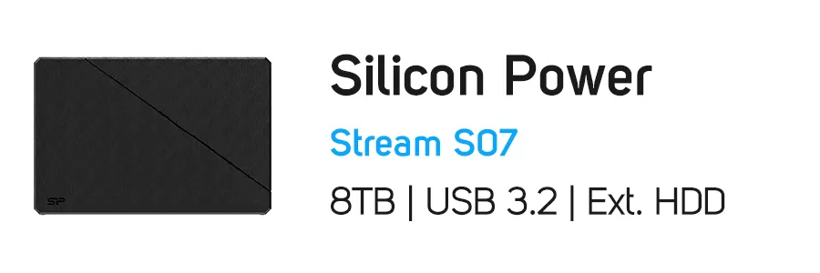 هارد دیسک اکسترنال سیلیکون پاور ظرفیت 8 ترابایت مدل Silicon Power Stream S07 8TB