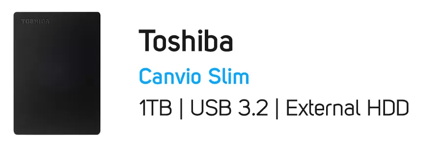 هارد‌ دیسک اکسترنال توشیبا 1 ترابایت مدل Toshiba Canvio Slim 1TB