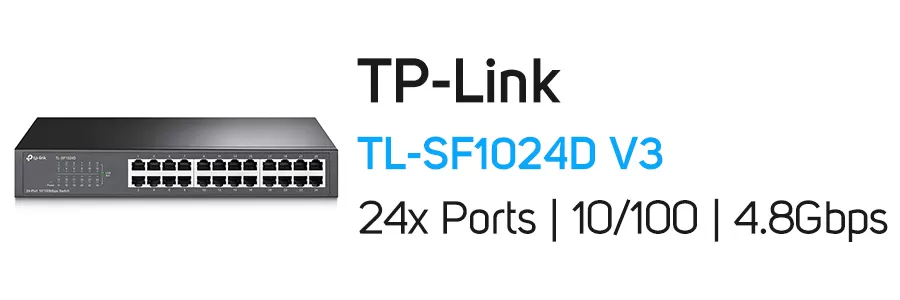 سوئیچ شبکه 24 پورت تی پی لینک مدل TP-Link TL-SF1024D V3
