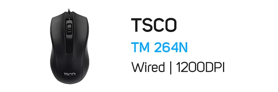 ماوس اپتیکال با سیم تسکو مدل TSCO TM 264N Mouse
