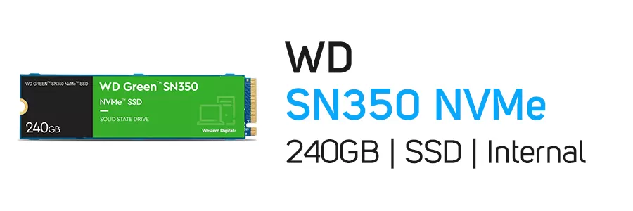 حافظه اینترنال SSD وسترن دیجیتال ظرفیت 240 گیگابایت مدل WD Green SN350 NVMe 240GB