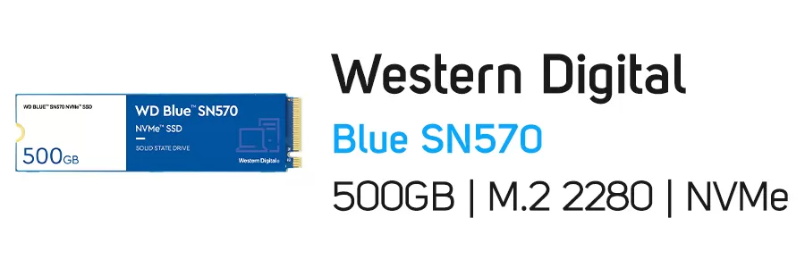حافظه اینترنال SSD وسترن دیجیتال ظرفیت 500 گیگابایت مدل WD Blue SN570 M.2 2280 500GB