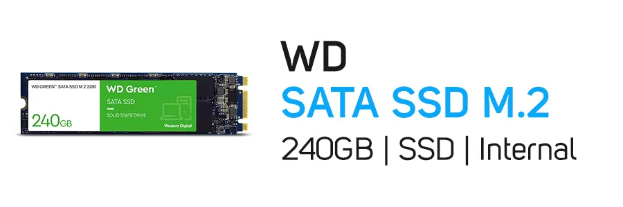 حافظه اینترنال SSD وسترن دیجیتال ظرفیت 240 گیگابایت مدل WD Green SATA SSD M.2 2280 240GB