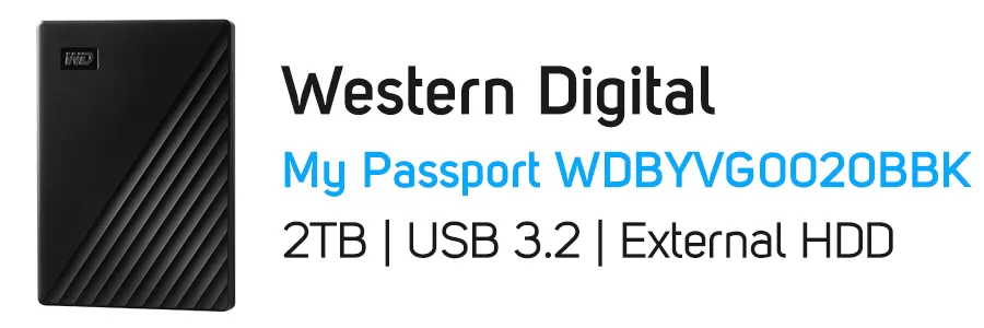 هارد‌ دیسک اکسترنال وسترن دیجیتال ظرفیت 2 ترابایت مدل WD My Passport 2TB