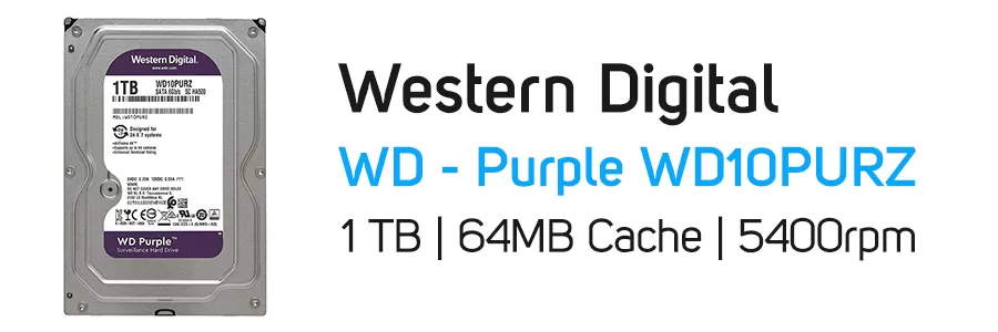 هارد‌ دیسک اینترنال وسترن دیجیتال بنفش مدل ظرفیت 1 ترابایت WD Purple 1TB WD10PURZ