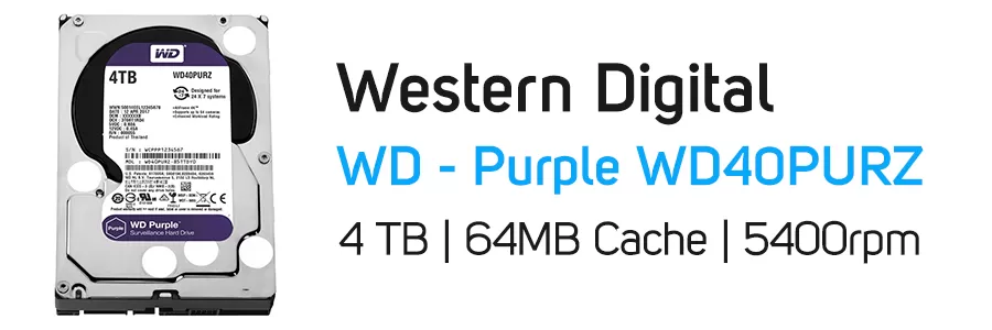 هارد‌ دیسک اینترنال وسترن دیجیتال بنفش ظرفیت 4 ترابایت WD Purple 4TB WD40PURZ