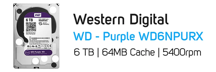 هارد‌ دیسک اینترنال وسترن دیجیتال بنفش ظرفیت 6 ترابایت WD Purple 6TB WD6NPURX