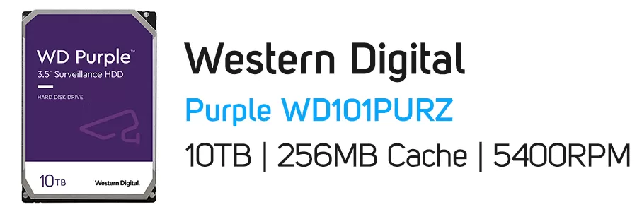 هارد‌ دیسک اینترنال وسترن دیجیتال بنفش ظرفیت 10 ترابایت WD Purple WD101PURZ 10TB