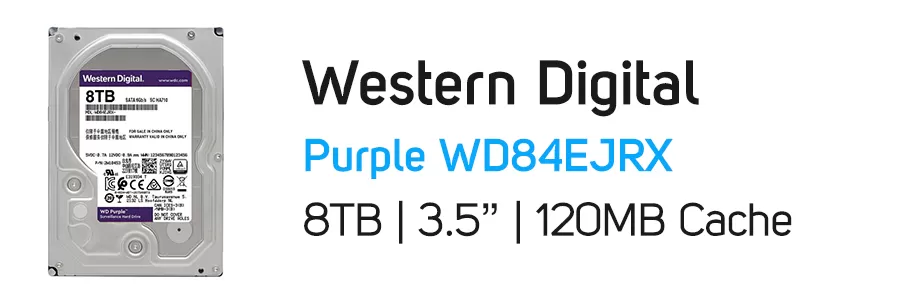 هارد‌ دیسک اینترنال وسترن دیجیتال بنفش ظرفیت 8 ترابایت WD Purple WD84EJRX 8TB