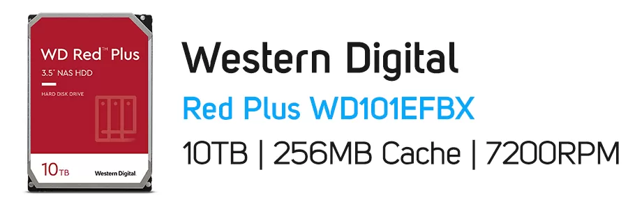 هارد‌ دیسک اینترنال وسترن دیجیتال قرمز ظرفیت 10 ترابایت WD Red Plus WD101EFBX 10TB